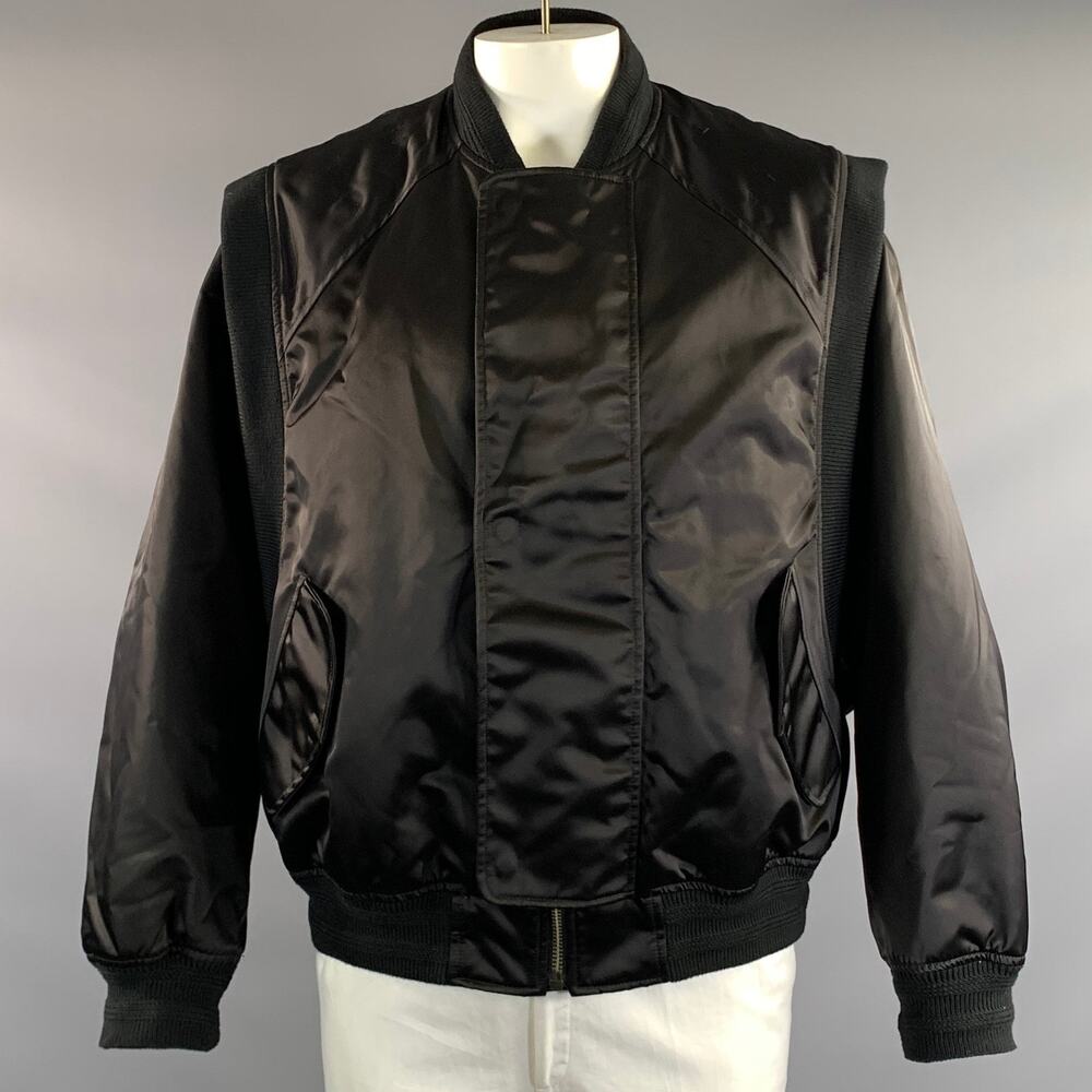 WALTER VAN BEIRENDONCK Size L Black Polyamide Bomber Jacket